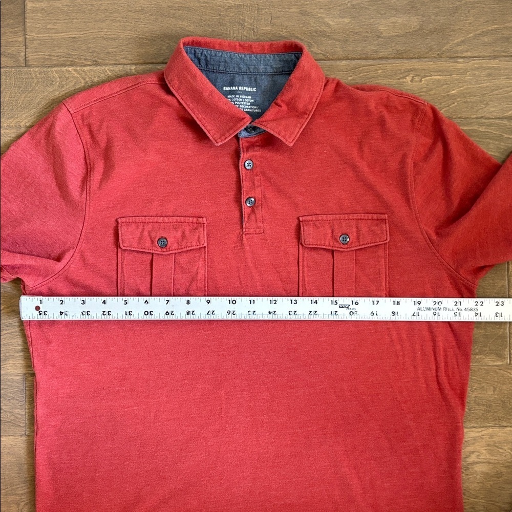 Banana Republic Polo Short Sleeve Men’s Chest Pockets Large - Picture 3 of 6